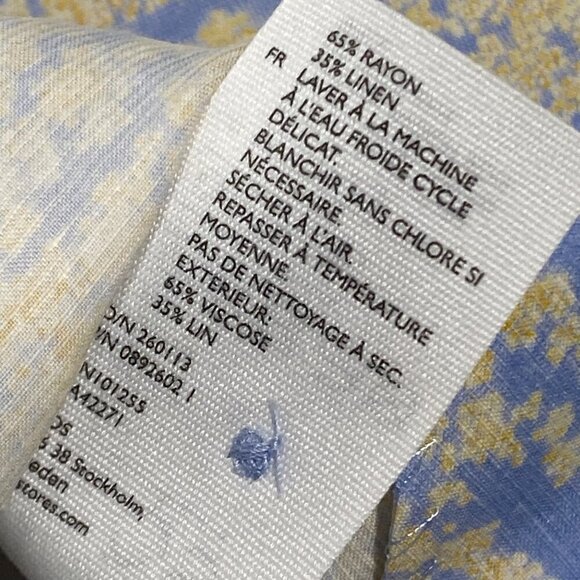 Cos Womens Sleeveless Blue & Yellow Patterned Top US 6 Round Neck shell - Picture 8 of 10